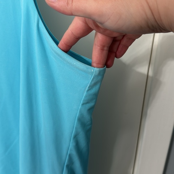 Michael Kors 1X blue tank with silver zipper details - Picture 8 of 15